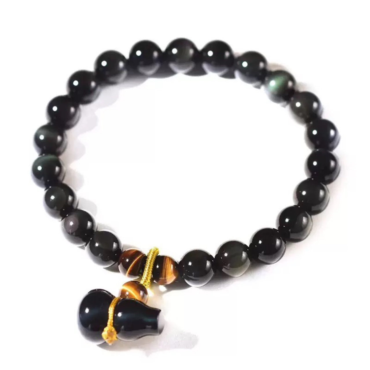 Colorful Obsidian Double Rainbow Eye Bracelet