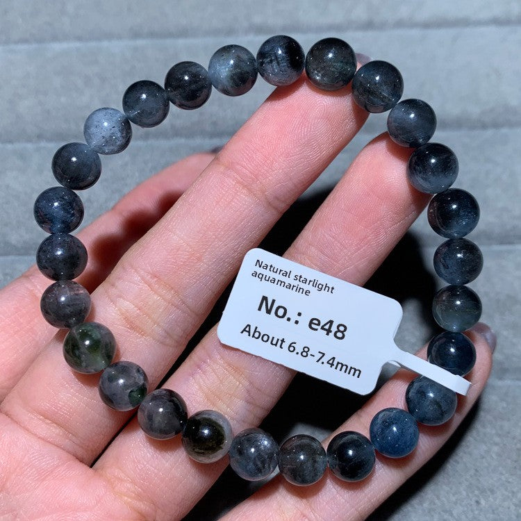 Natural Starlight Devil Blue Cat's Eye Aquamarine Bracelet