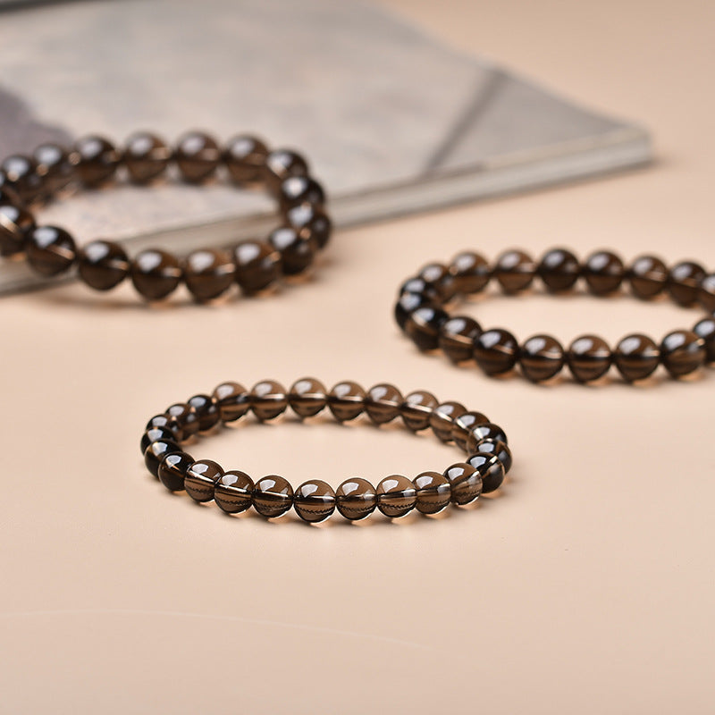 Natural Tea Crystal Single Circle Bracelet