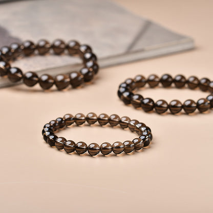 Natural Tea Crystal Single Circle Bracelet