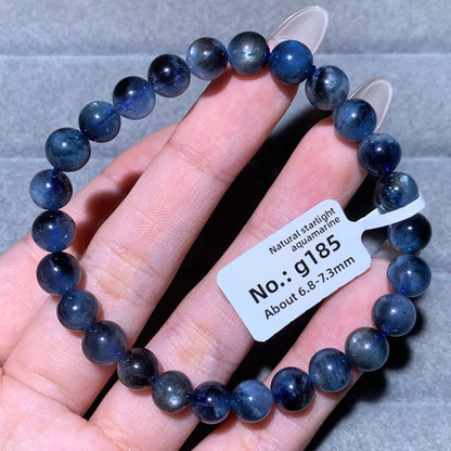 Natural Starlight Devil Blue Cat's Eye Aquamarine Bracelet