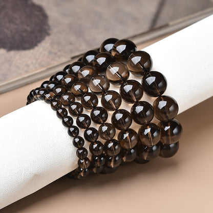 Natural Tea Crystal Single Circle Bracelet