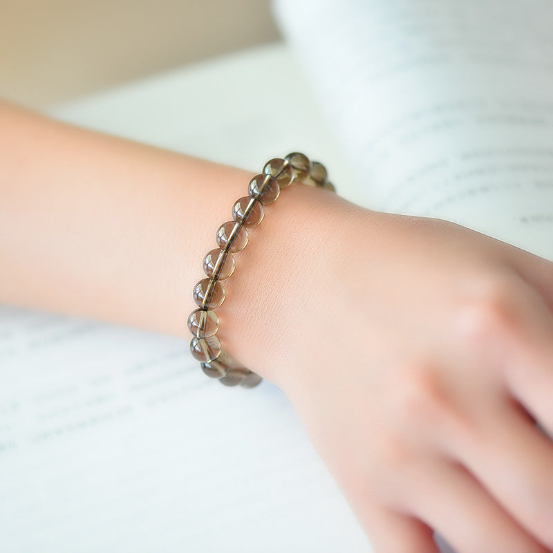 Natural Tea Crystal Single Circle Bracelet