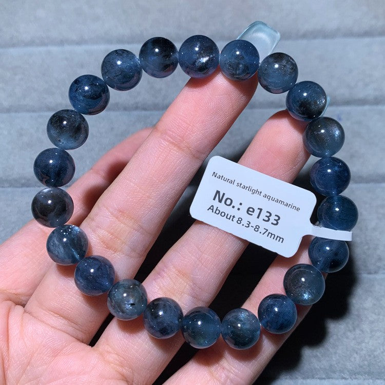 Natural Starlight Devil Blue Cat's Eye Aquamarine Bracelet