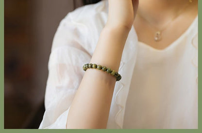 Exquisite Handcrafted Green Sandalwood Bracelet