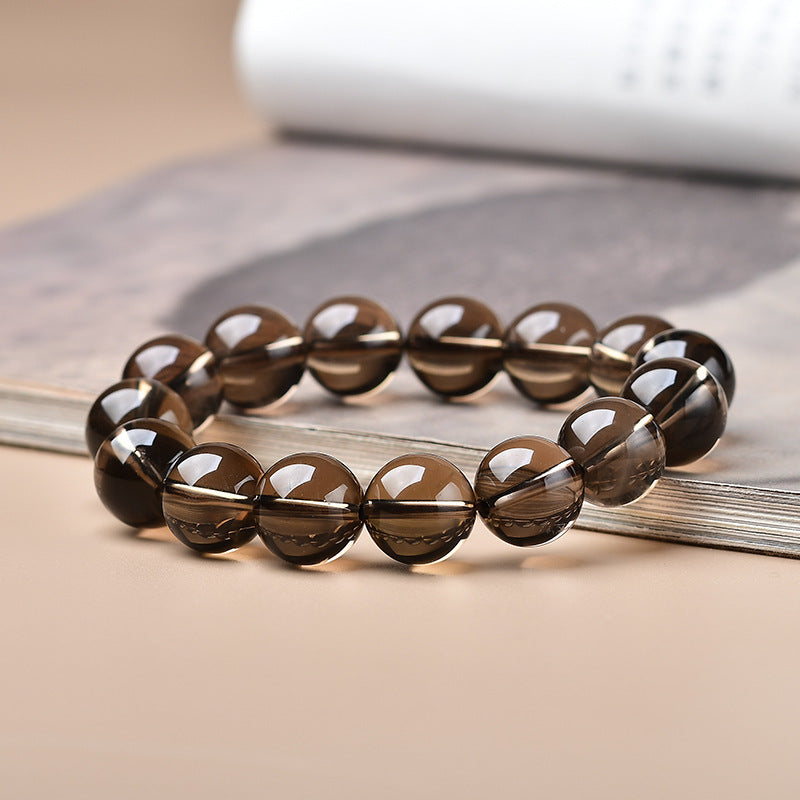 Natural Tea Crystal Single Circle Bracelet