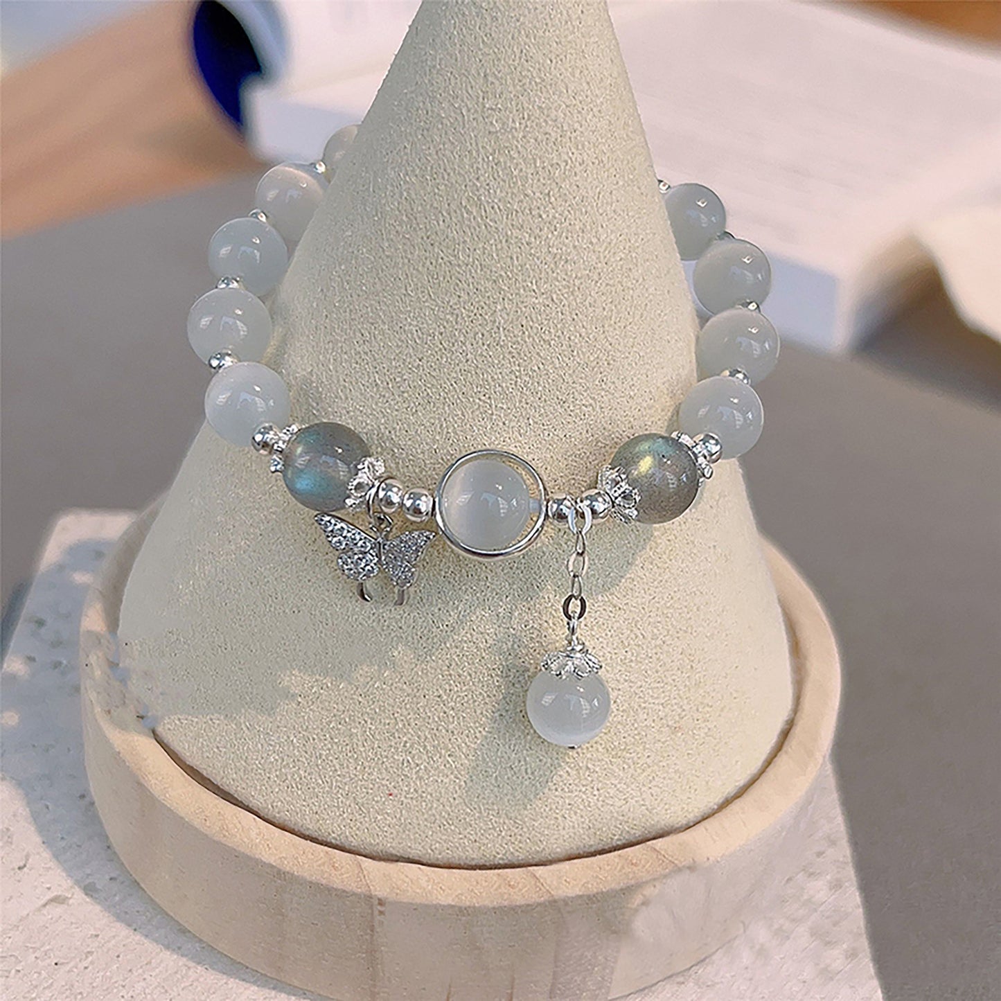 Diamond Butterfly Cat's Eye Bracelet