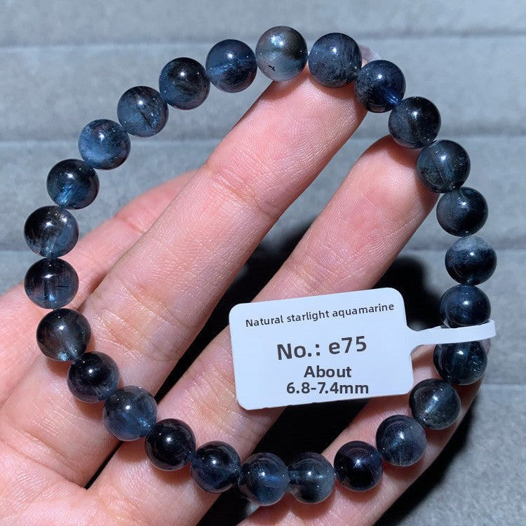 Natural Starlight Devil Blue Cat's Eye Aquamarine Bracelet