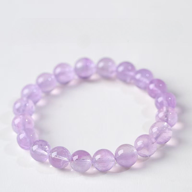 Natural Uruguayan Amethyst Round Bead Bracelet