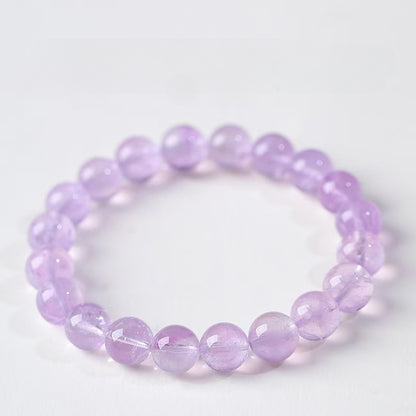 Natural Uruguayan Amethyst Round Bead Bracelet