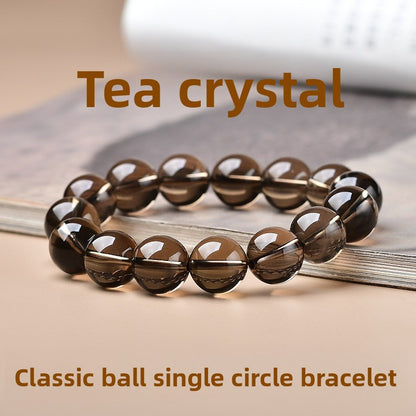 Natural Tea Crystal Single Circle Bracelet