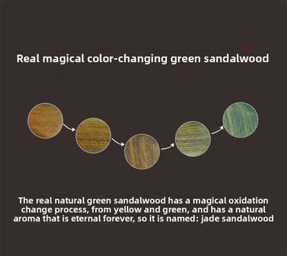 Green sandalwood bracelet for women, Chinese style, natural Hetian jade, agarwood, sandalwood, playing bracelet, men's sandalwood Buddhist beads bracelet
