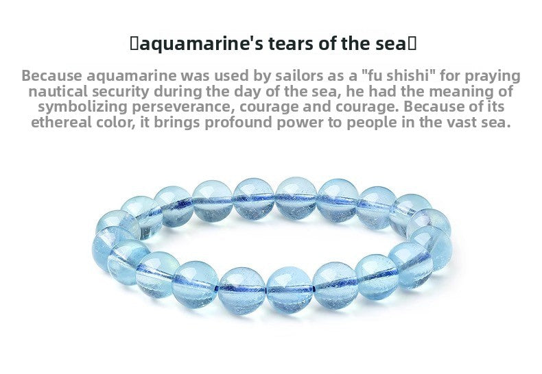 Natural Ice Starlight Aquamarine Crystal Bracelet