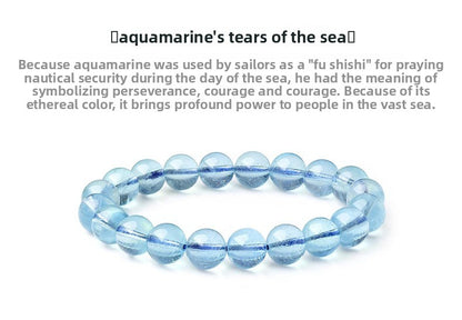 Natural Ice Starlight Aquamarine Crystal Bracelet