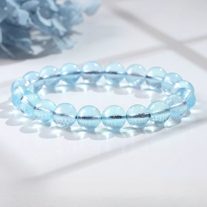 Natural Ice Starlight Aquamarine Crystal Bracelet