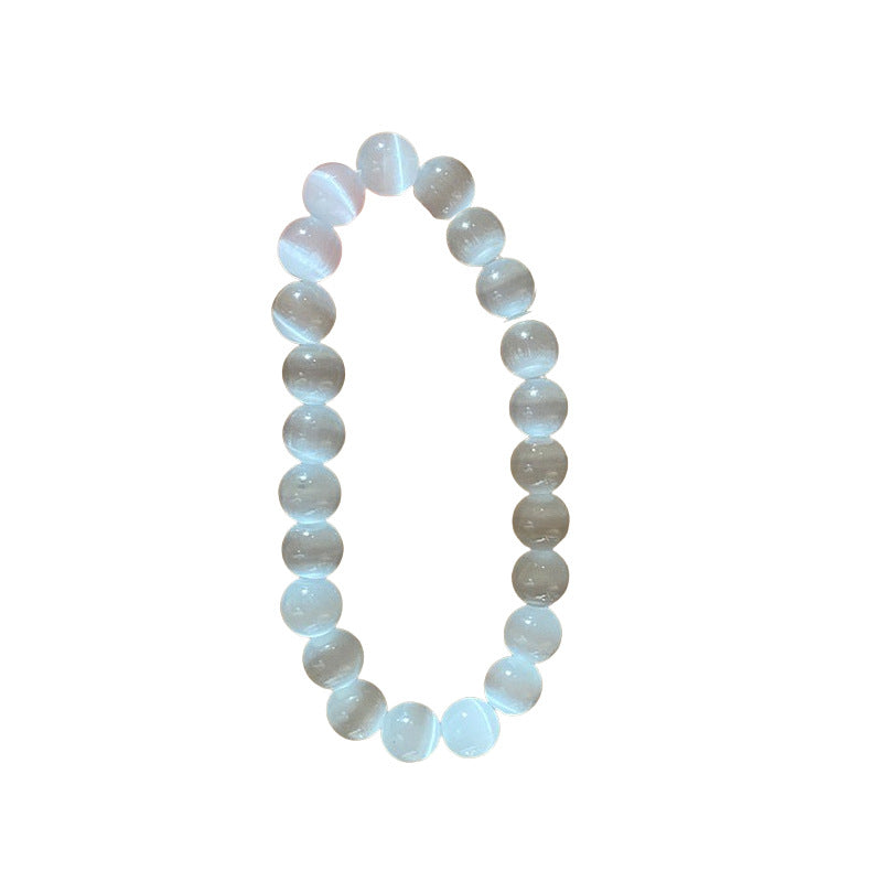 Niche White Cat's Eye Stone Beaded Bracelet