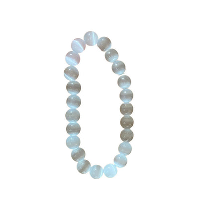 Niche White Cat's Eye Stone Beaded Bracelet