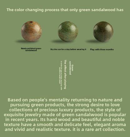 Exquisite Handcrafted Green Sandalwood Bracelet