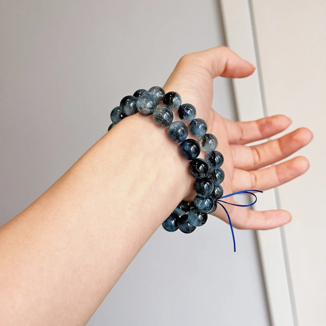 Natural Starlight Devil Blue Cat's Eye Aquamarine Bracelet