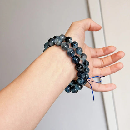 Natural Starlight Devil Blue Cat's Eye Aquamarine Bracelet