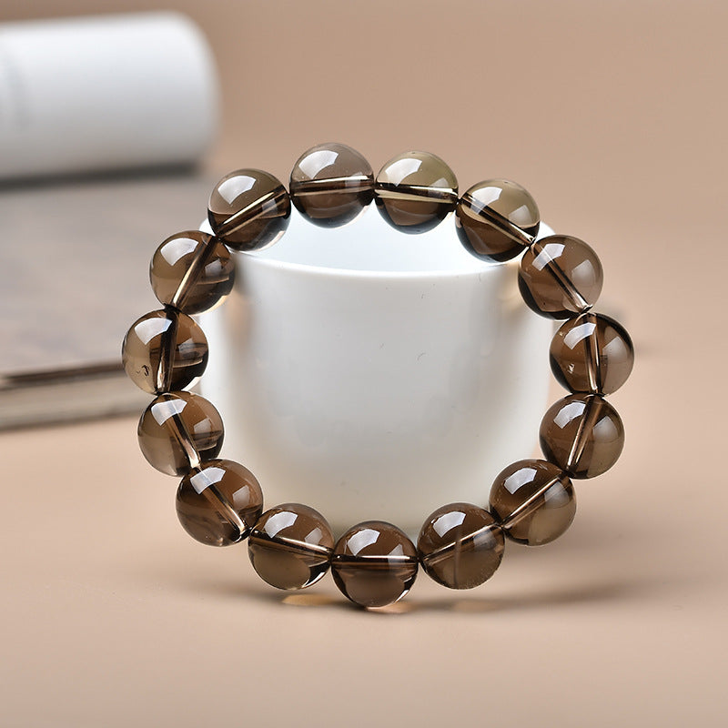 Natural Tea Crystal Single Circle Bracelet