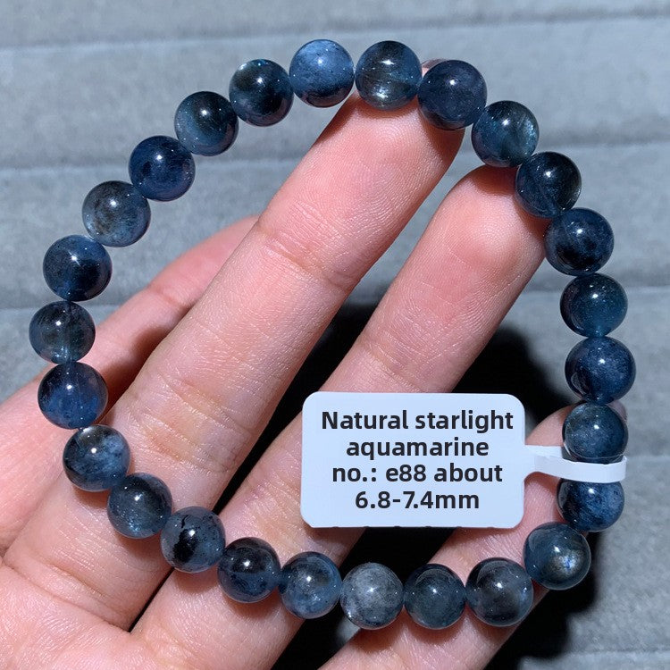 Natural Starlight Devil Blue Cat's Eye Aquamarine Bracelet