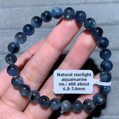 Natural Starlight Devil Blue Cat's Eye Aquamarine Bracelet