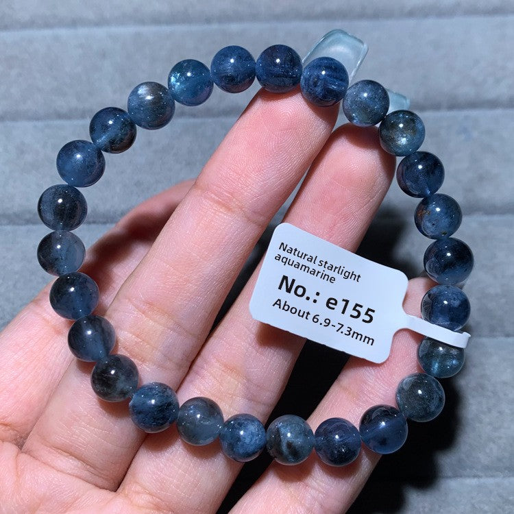 Natural Starlight Devil Blue Cat's Eye Aquamarine Bracelet