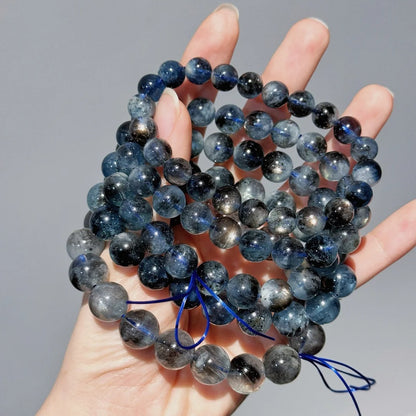 Natural Starlight Devil Blue Cat's Eye Aquamarine Bracelet