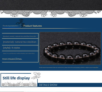Natural Tea Obsidian Bracelet