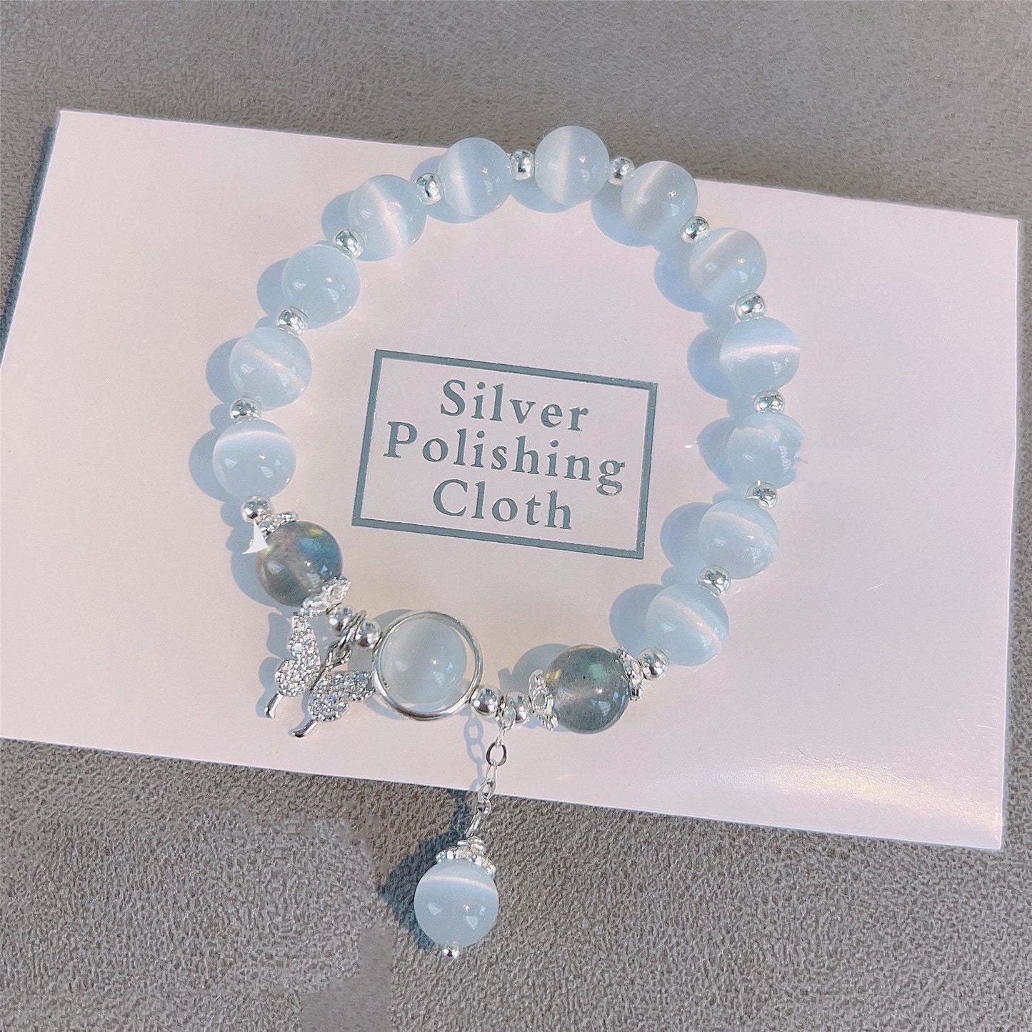 Diamond Butterfly Cat's Eye Bracelet