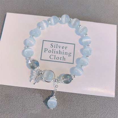 Diamond Butterfly Cat's Eye Bracelet