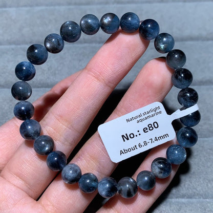 Natural Starlight Devil Blue Cat's Eye Aquamarine Bracelet