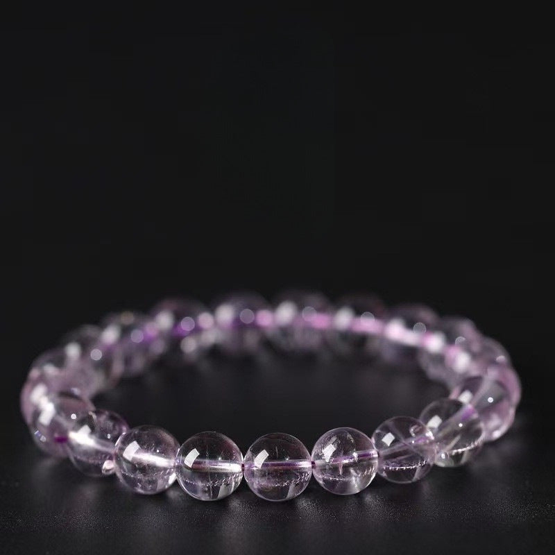 Natural Uruguayan Amethyst Round Bead Bracelet