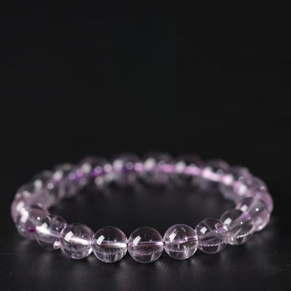 Natural Uruguayan Amethyst Round Bead Bracelet