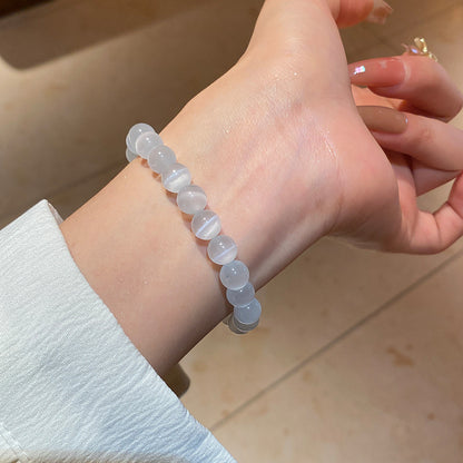Niche White Cat's Eye Stone Beaded Bracelet