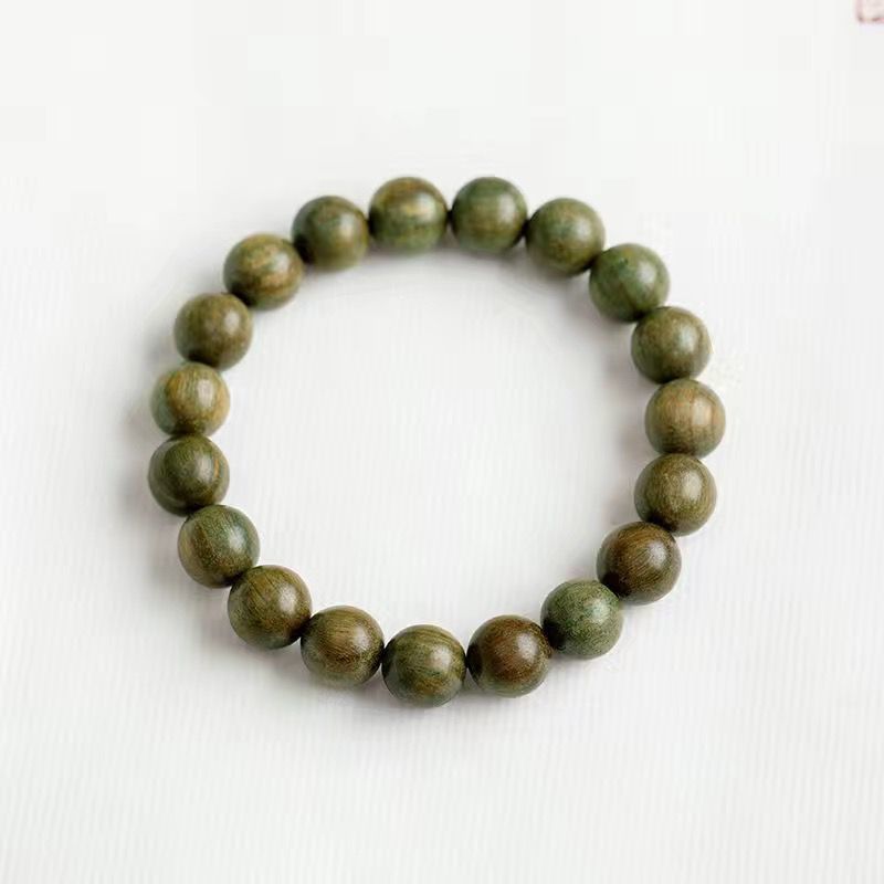 Exquisite Handcrafted Green Sandalwood Bracelet
