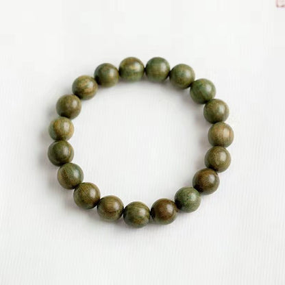 Exquisite Handcrafted Green Sandalwood Bracelet