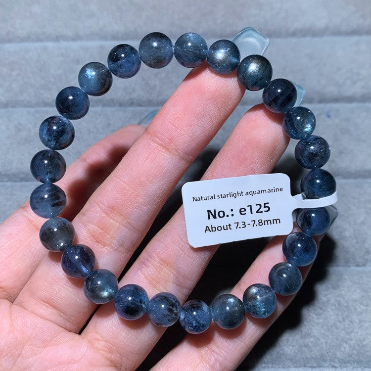 Natural Starlight Devil Blue Cat's Eye Aquamarine Bracelet