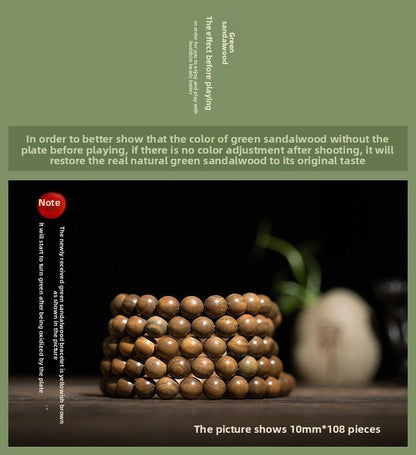 Exquisite Handcrafted Green Sandalwood Bracelet