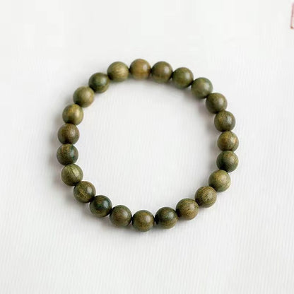Exquisite Handcrafted Green Sandalwood Bracelet