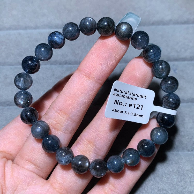 Natural Starlight Devil Blue Cat's Eye Aquamarine Bracelet