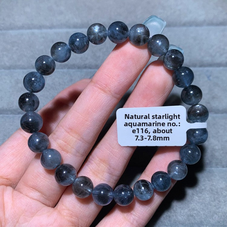 Natural Starlight Devil Blue Cat's Eye Aquamarine Bracelet