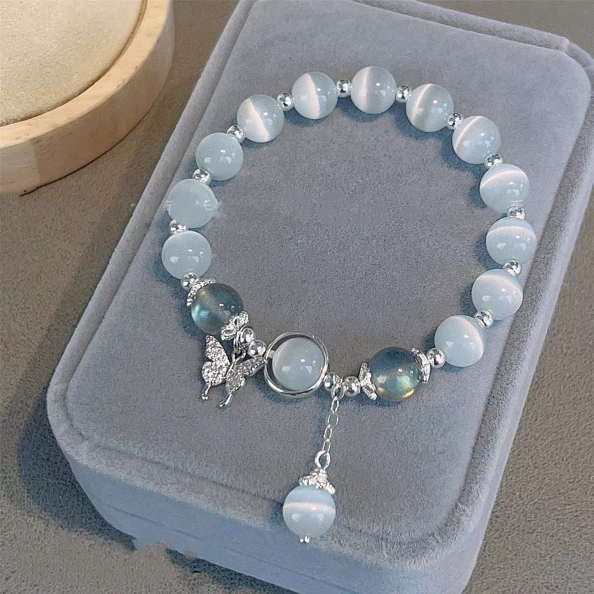 Diamond Butterfly Cat's Eye Bracelet