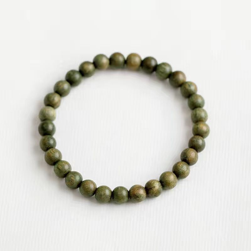 Exquisite Handcrafted Green Sandalwood Bracelet