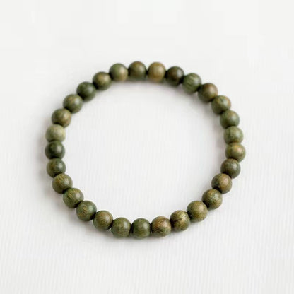 Exquisite Handcrafted Green Sandalwood Bracelet